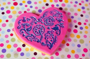 Painted Baroque Heart Cookie