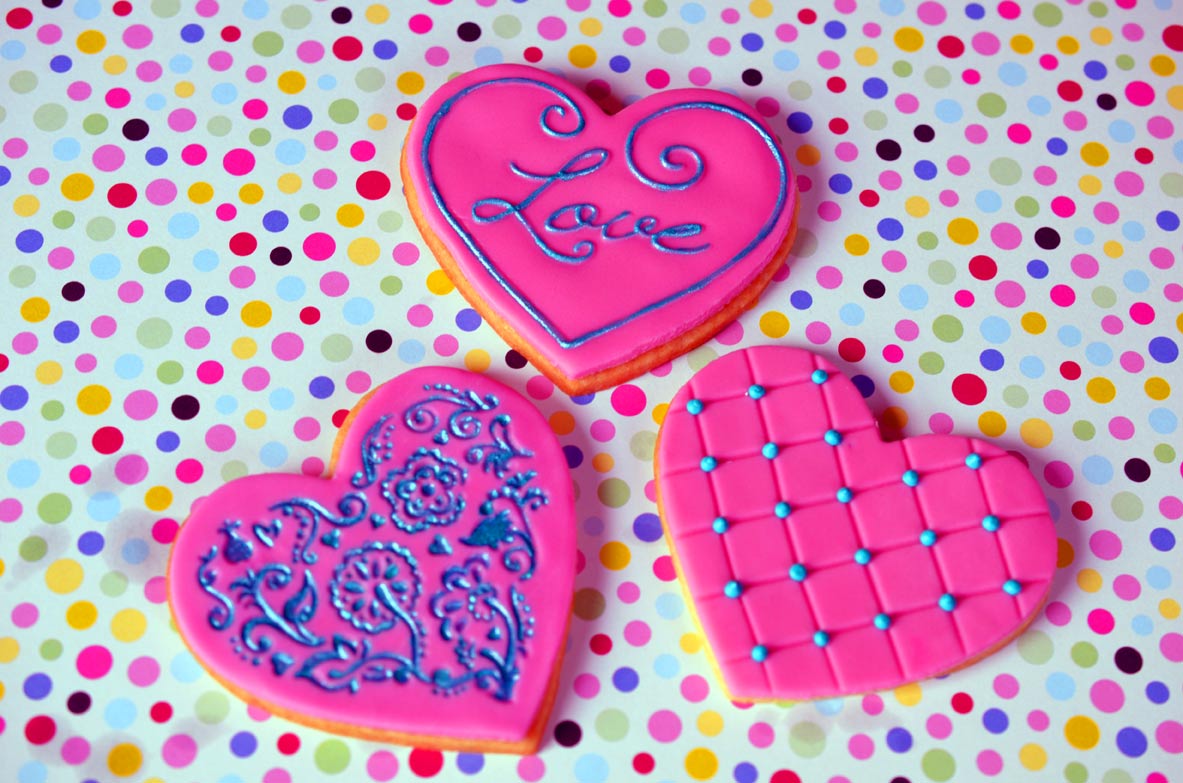 Cookie Embosser and Fondant Stamp in Valentine theme Style 53 Abstract Pattern
